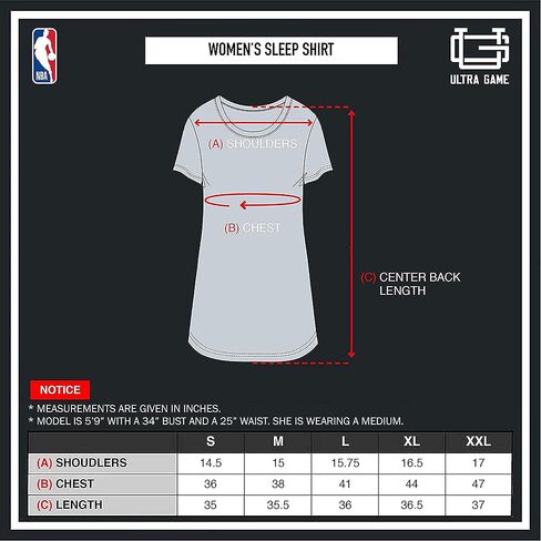 Ultra Game NCAA Women's Super Soft Sleepwear Pajama Loungewear T-Shirt Nightgown in Saudi Arabia