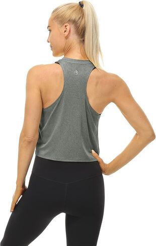 icyzone Racerback Workout Tank Tops for Women, High Neck Athletic Gym Running Yoga Crop Tops in Saudi Arabia
