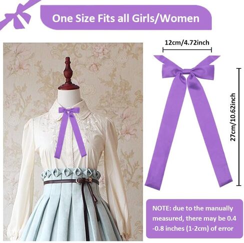 Mantieqingway Bow Ties for Women Pre-tied Adjustable Ribbon Girls Bowtie Uniform, School, Wedding, Cosplay, T-shirt Accessory in Kuwait