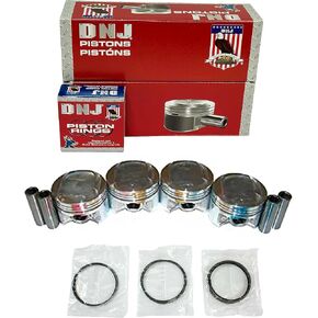 DNJ PRK297 Piston and Ring Kit For 1996-2000 Honda Civic Civic del Sol 1.6L L4 SOHC 16V Naturally Aspirated D16Y5,D16Y8