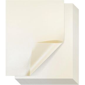 Ivory Metallic Paper - 96-Pack Shimmer Papers, Double Sided, Laser Printer Compatible, Perfect for Weddings, Baby Showers, Birthdays, Craft Use, 8.5 x 11 Inches