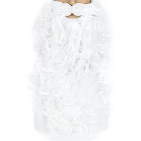 White Thick Long Beard Christmas Party Dress up as Santa Claus White Fancy Dress Costume Long Moustache Santa Beard Costume on Christmas Party
