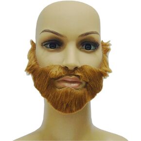 BinaryABC Halloween Fake Mustaches Beards,Halloween Cosplay Costume Accessories,Halloween Masquerade Party Supplies(Brown)