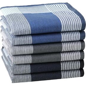 HOULIFE Mens Handkerchiefs Soft Cotton Plaid Handkerchief for Men, Classic Checkered Pattern Hankies in Assorted 6/12 PCS