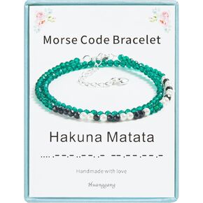 Funny Unique Inspirational Gifts for Women Morse Code Bracelets for Girls Her Daughter Mom Wife Best Friends Soulmate Female Valentines Day Mother's Day Birthday Jewelry Cute Adjustable
