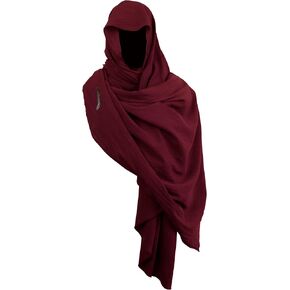 Medieval Cloak with Hood Men Apocalyptic Shawl Renaissance Costume Retro Shemagh Accessories