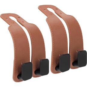 2 Pack Headrest Hooks for Car, Car Seat Hooks for Purses and Bags, Car Organization Accessories (Black)