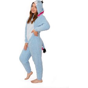 Disney Winnie The Pooh Adult Eeyore Sherpa Cosplay Costume Union Suit Pajama S
