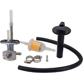 Fuel Cock Valve Petcock With Lever Compatible with Yamaha Grizzly 350 400 450 660 Bruin Kodiak YFM350 YFM400 YFM450 YFM660 5GH-24500-10-00 1NS-F4524-00-00