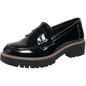 Womens Loafers Comfortable Platform Penny Loafer Chunky Heel Business Casual Dress Shoes 2024 Fashion Patent Leather Women's Loafers & Slip-ons
