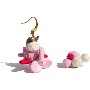 Cute Animal 3D Cartoon Concrete Dangle Earrings, Hello CC Hypoallergenic Asymmetric Spin Statement Trendy Earrings, Jewelry Gifts for Women Girls