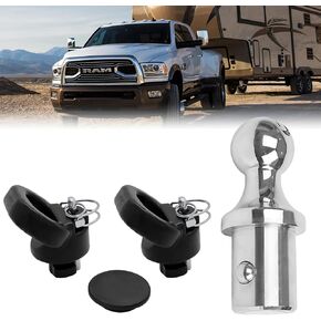 60639 طقم ربط عنق الإوزة بنظام Puck متوافق مع شاحنات Chevy/Ford/GMC/Nissan - 38000 رطل، كرة 2-5/16 بوصة