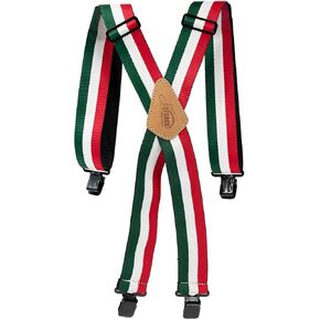 OX Pro Mexican Flag Nylon Suspenders – Padded Nylon with Heavy Duty Webbing & Fully Adjustable
