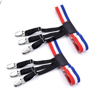 Shirt Stays for Men Shirttail Holder Men's Dress Shirt Garters Keep Your Shirt Tucked In Non-slip Clips 1 Pair Stripes