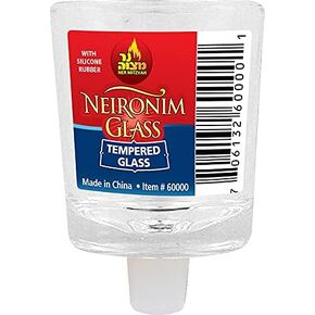 Ner Mitzvah Neironim Glass Shabbos Candle Holders with Safety Rubber - Premium Quality Clear Small Votive Cups, Standard Size for Neronim Shabbat Candles - Pack of 6