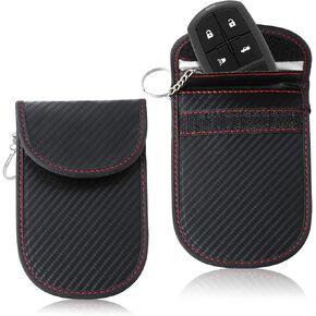 Anti-Fraud Car Key Signal Blocking Pouch Faraday Bag Anti-theft Pouch for Car Key Phones+ RFID/NFC Blocker, 3 colours, Signal Protection Pouch, 1pc (Black)