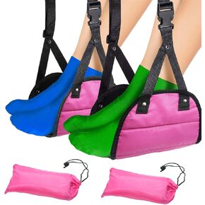 2-Packs Airplane Foot Hammock - The Radical Travel Companion for Travelers with Lumbar Muscle Strain!