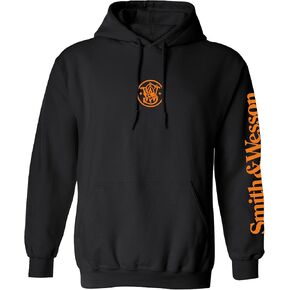 Smith & Wesson Officially Licensed Men's Hooded Sweatshirt, Long Sleeve Pullover Graphic Hoodie with Arm and Chest Logo