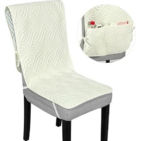 Dining Chair Cover with Pocket Dining Chair Seat Covers Office Chair Cover Waterproof on Backside Dining Chair Slipcover for Dining Room Armchair or Armless Chair Set of 1