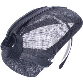 قبعة Teardrop النسائية Sinamay Fascinator Tam Beret Casque لحفلات الزفاف T431 باللون الأسود in Kuwait