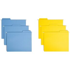 Smead FasTab Hanging File Folder, 1/3-Cut Built-in Tab, Letter Size, White, 20 per Box (64002)