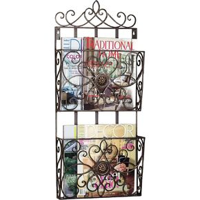 Touch of Class Arezzio Wall Magazine Rack Antique Bronze