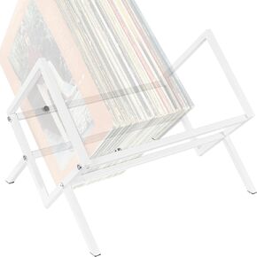 VIVO Vinyl Record Display, Large Capacity Rack, Holds 75-100 LPs, Anti-Tip Design, Protects Vinyl Collections, Album Organizer, Great for Books and Magazines, Black, STAND-VRH1B