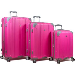 Dejuno Kingsley New Generation Hardside Spinner Luggage, Pink, 3-Piece Set