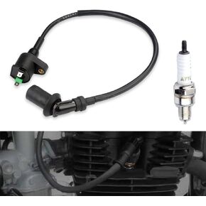 2 PCS Car Ignition Coil Spark Plug, GY6/QMB139 150CC 50CC Elbow High Voltage Package CDI Ignition Coil, Car Modification Accessories, Suitable for Most Cars, Motorcycles, ATVs (Black)