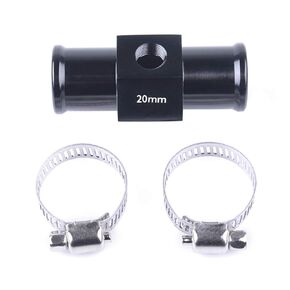 Aluminum Water Temp Joint Pipe Water Temp Meter Temperature Gauge Joint Pipe Radiator Sensor Adaptor Clamps Black 22mm