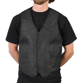 Hot Leathers Black Men's Heavyweight Leather Vest