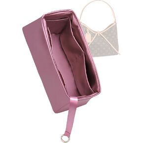 Silk Purse Organizer for LV Carryall PM/MM,Insert Bag in Bag,Luxury Handbag Tote Lining Bag Shapers(MM,Burgundy)