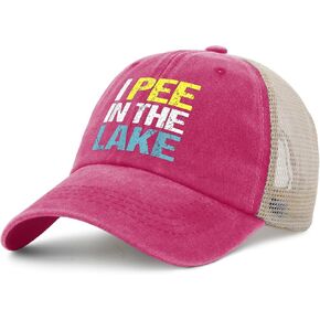 Generic I Pee in The Lake Hat Women Vintage Country Hats Women Pink Caps Retro Unique Gifts for Drivers