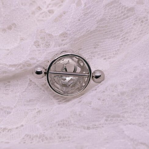 Cute Hollow Heart Nipple Shield 14G Stainless Steel Nipple Barbell for Women 14mm Heart Nipple Rings Niplle Piercing Jewelry in Saudi Arabia