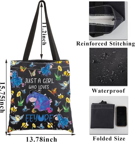 PLITI Eeyore Tote Bag Eeyore Fan Gift Cartoon Character Lover Gift Just A Who Loves Eeyore Shoulder Bag in Kuwait
