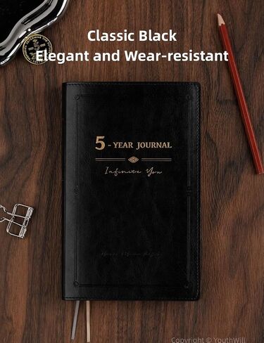 Three Year Journal, 3-year Memory Notebook, Daily Journal, Undated Diary, One Line a Day, Soft Cover, Medium, 90gsm paper (Amber Brown) in Saudi Arabia
