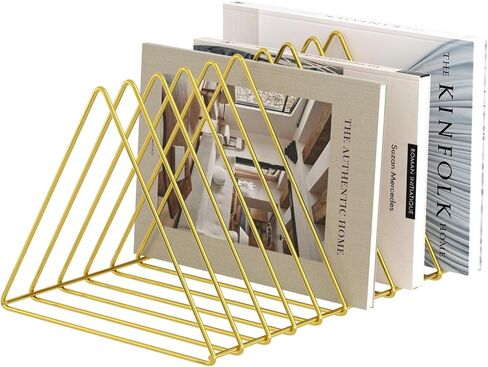Urban Deco Triangle Desk Organizers Metal Wire Magazine Holder 10 Sections Decorative File Folder Organizer Vinyl Record Storage Office File Organizer For Desk - Black Magazine File Holder in Kuwait