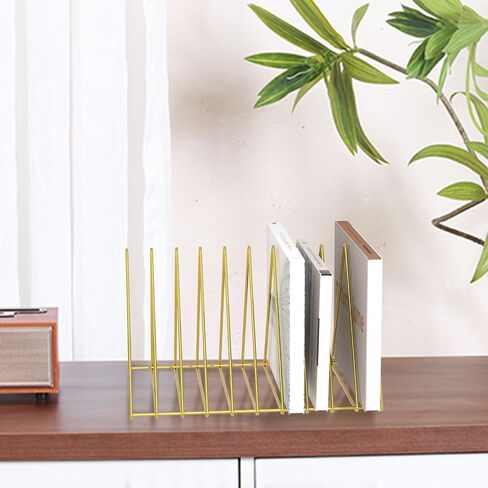 Urban Deco Triangle Desk Organizers Metal Wire Magazine Holder 10 Sections Decorative File Folder Organizer Vinyl Record Storage Office File Organizer For Desk - Black Magazine File Holder in Kuwait