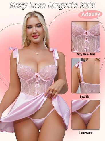 ADSEXY مجموعة الملابس الداخلية المثيرة للنساء من Underwire Strappy مشد الملابس الداخلية مجموعة الملابس الداخلية حمالة الصدر in Kuwait