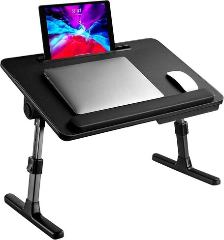 مكتب كمبيوتر محمول للسرير، حامل كمبيوتر محمول من BUILDEC، طاولة كمبيوتر محمول محمولة مع أرجل قابلة للطي، مكتب كمبيوتر محمول للقراءة والكتابة، صينية لاب توب للأطفال in Kuwait