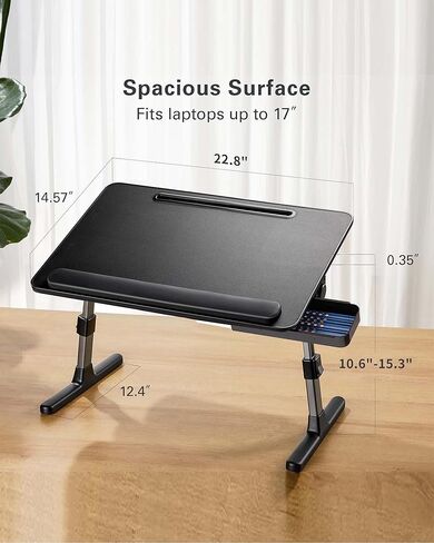 مكتب كمبيوتر محمول للسرير، حامل كمبيوتر محمول من BUILDEC، طاولة كمبيوتر محمول محمولة مع أرجل قابلة للطي، مكتب كمبيوتر محمول للقراءة والكتابة، صينية لاب توب للأطفال in Kuwait