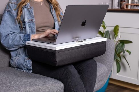 مكتب لاب توب من بيردروك هوم مع مساحة تخزين ووسادة | حجرة عميقة وقمة قابلة للتعديل مع مشبك | يناسب الكمبيوتر المحمول حتى 15 بوصة | أسود | ملحقات الكمبيوتر المحمول | الكمبيوتر المحمول ومكتب الكتابة in Kuwait