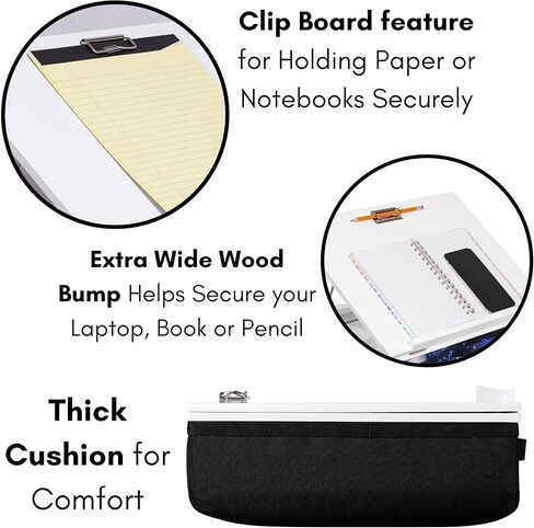 مكتب لاب توب من بيردروك هوم مع مساحة تخزين ووسادة | حجرة عميقة وقمة قابلة للتعديل مع مشبك | يناسب الكمبيوتر المحمول حتى 15 بوصة | أسود | ملحقات الكمبيوتر المحمول | الكمبيوتر المحمول ومكتب الكتابة in Kuwait