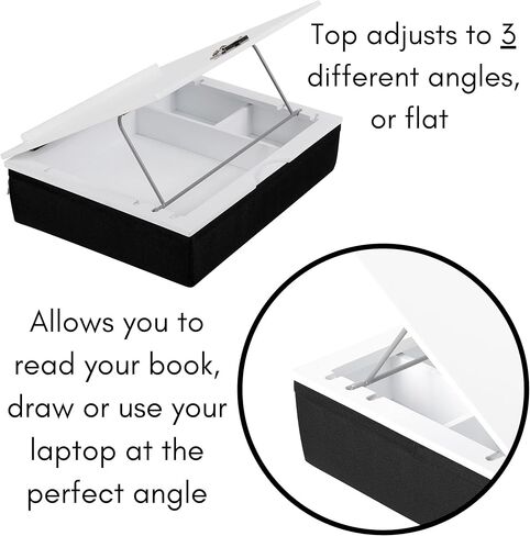 مكتب لاب توب من بيردروك هوم مع مساحة تخزين ووسادة | حجرة عميقة وقمة قابلة للتعديل مع مشبك | يناسب الكمبيوتر المحمول حتى 15 بوصة | أسود | ملحقات الكمبيوتر المحمول | الكمبيوتر المحمول ومكتب الكتابة in Kuwait