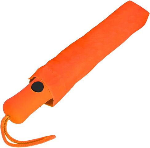 The Vented Color Crown 42" Automatic Open Compact Windproof Travel Umbrella, Lightweight Folding Umbrella for Rain, Two Tone Wind Vent Portable Umbrella for Men & Women, Orange/Black in Kuwait