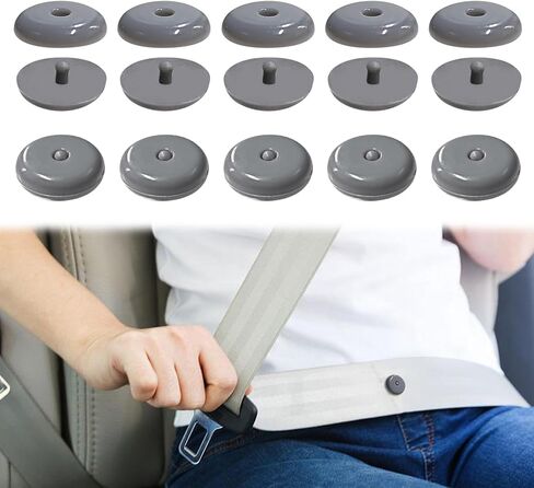 10 Sets Universal Fit Seatbelt Stopper Kit, Snap-on Seat Belt Button Stop, Car Accessories Plastic No Welding Required Seat Belt Buckle Button Prevent Seatbelt Clip from Sliding Down (Black) in Saudi Arabia