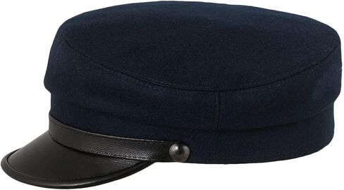 Sterkowski Maciejowka Model 4 Cap | Wool Fiddler Cap for Men and Women | Warm Breathable Greek Style Cap with Leather Visor in Saudi Arabia