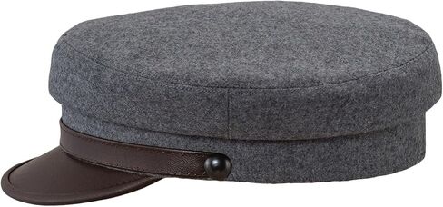 Sterkowski Maciejowka Model 4 Cap | Wool Fiddler Cap for Men and Women | Warm Breathable Greek Style Cap with Leather Visor in Saudi Arabia
