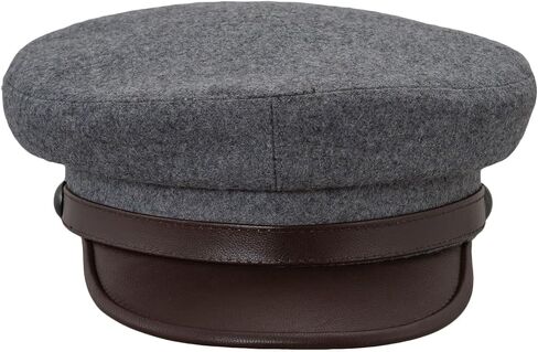 Sterkowski Maciejowka Model 4 Cap | Wool Fiddler Cap for Men and Women | Warm Breathable Greek Style Cap with Leather Visor in Saudi Arabia