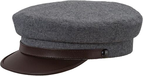 Sterkowski Maciejowka Model 4 Cap | Wool Fiddler Cap for Men and Women | Warm Breathable Greek Style Cap with Leather Visor in Saudi Arabia